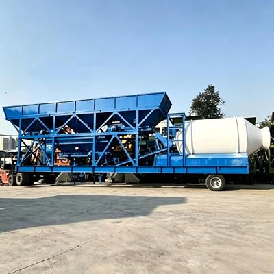 JZM Mobile Drum Mixing Plant Cement Plant Equipments Wheel Mounted Portable Concrete Batching Station For Construction Site