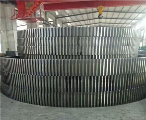 ZG45 ZG42CrMO Döner Fırın Çevresi Dişli Madencilik Değirmeni İçin Büyük Halka Özel Olabilir