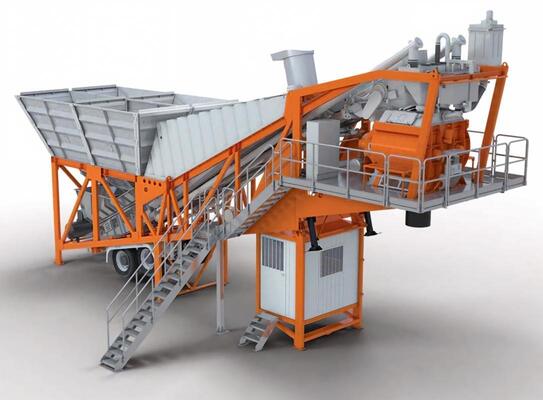 JS Mobil Zorla Karıştırma Tesisi Mobil Beton Karıştırma İstasyonu Çimento Tesisi Ekipmanı OEM Kullanılabilir