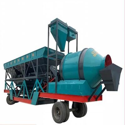 Çimento Fabrikası Ekipmanı Hareketli Davul Beton Toplama Fabrikası Taşınabilir Beton Karıştırma İstasyonu İnşaat İşleri İçin