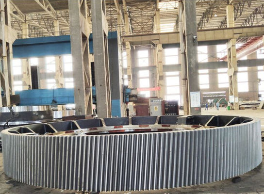 42CrMo Çelik 16000mm Çimento Değirmeni ve Döner Fırın Çevresi Dişli için Büyük Halka Dişli